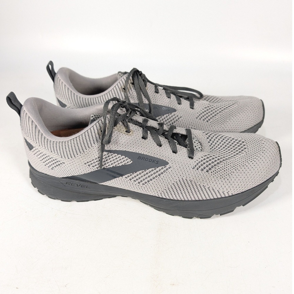 Brooks Revel 5 Mens Running Shoes Gray Black 1103741D025 Size 14
